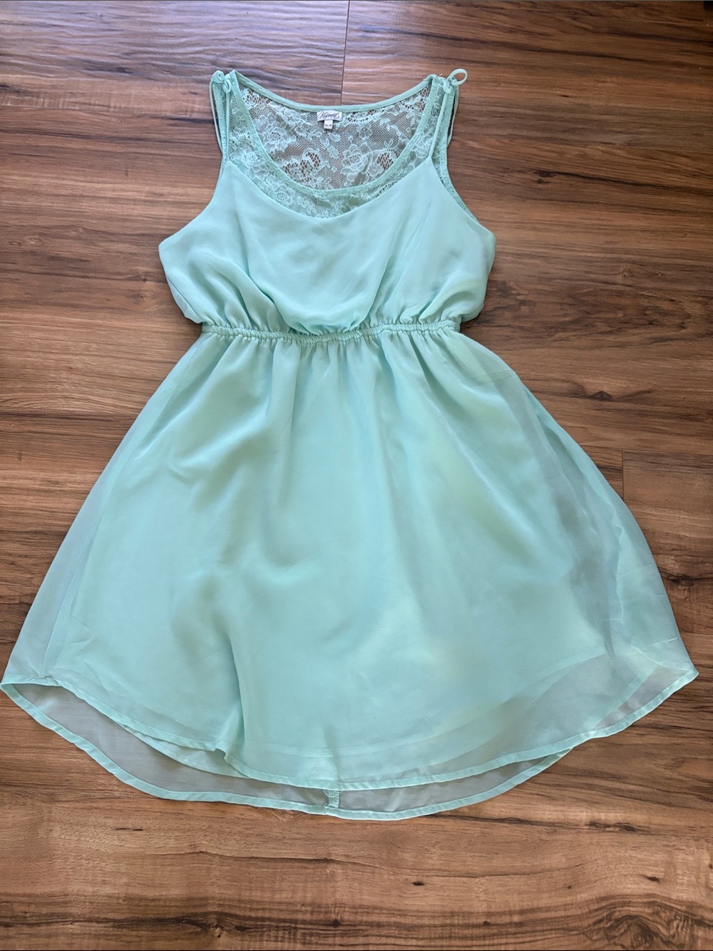 Kismet Mint Lace-Back Mini Dress